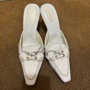 Tods white high heels